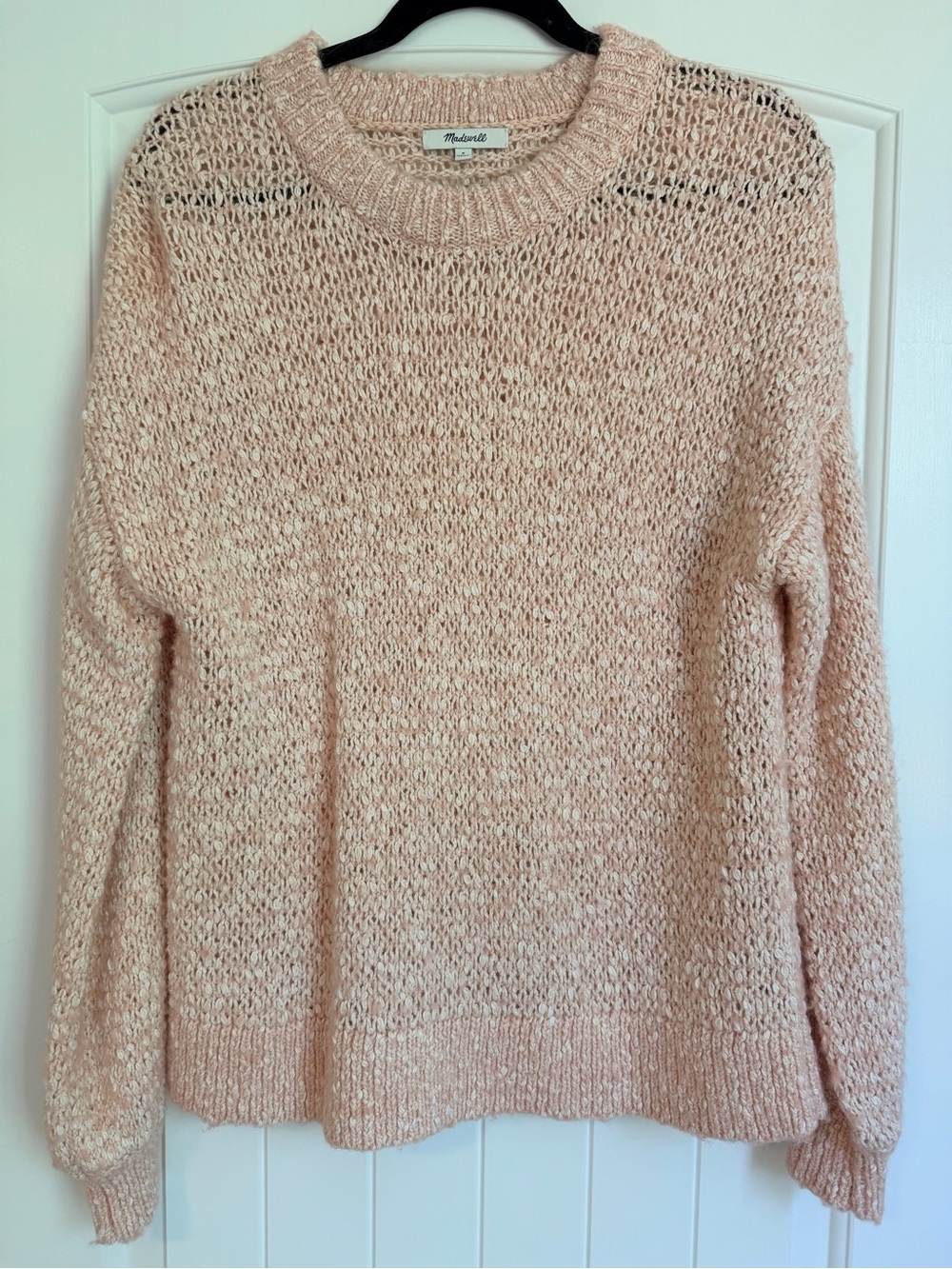 Madewell Lightweight Oversized Blush Crewneck Sweater - Small